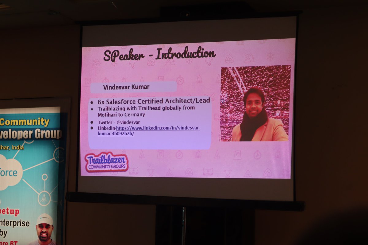 Vindesvar's tweet photo. Another significant opportunity to share my salesforce journey at #MotihariMeetup, #salesforce Trailblazing from Motihari in the Indian 🇮🇳 state #Bihar!
Thank you so much Om Prakash for the opportunity to share my journey with the Motihari Trailblazers at the annual party. https://t.co/y62SPwtFh9