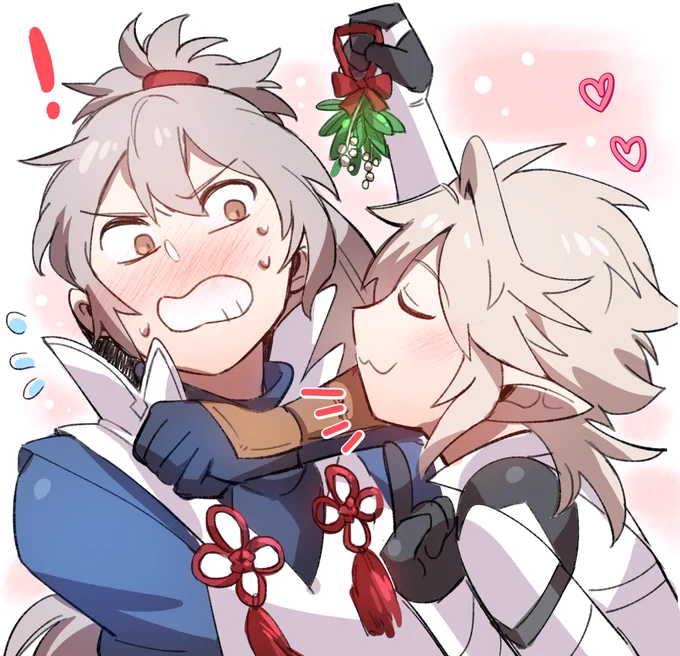Corrin just want a love kiss under the mistletoe :3 