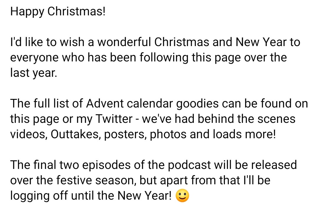 PAdamson_Prod's tweet photo. Merry Christmas!

(Full message from my Facebook Page - Peter Adamson - go give it a follow! 😏) https://t.co/rTrLXvcXAw