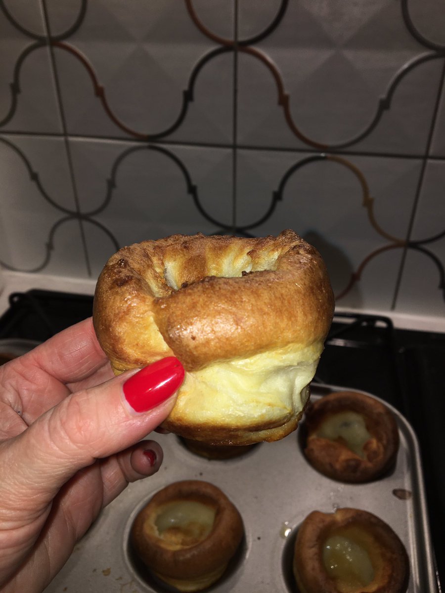 Quite proud of my vegan Yorkshire Puddings. To get any kind of rise is a miracle.