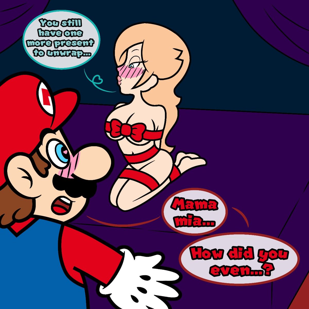 Hope you all had a good christmas 

Mario surely did

#SuperMario #Mario #Rosalina #Nintendo #MarioxRosalina #NSFW