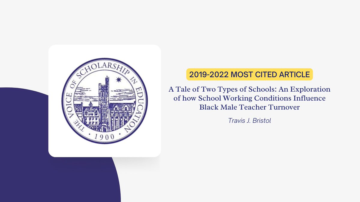 TC Record (@tcrecord) on Twitter photo Dr. <a href="/TravisJBristol/">Travis J. Bristol</a>'s 2020 article is one of the most cited! Read as he compares "the experiences of Black men who are the only Black male teachers in their schools to those of Black men in schools with multiple Black male teachers." ow.ly/mCHq50M7mFX Dr. <a href="/TravisJBristol/">Travis J. Bristol</a>'s 2020 article is one of the most cited! Read as he compares "the experiences of Black men who are the only Black male teachers in their schools to those of Black men in schools with multiple Black male teachers." ow.ly/mCHq50M7mFX