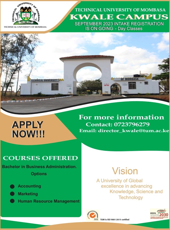 TUM Kwale management team, congratulates all last year's form four candidates who passed well....come and join us... registration for September 2023 Day classes is on going.....Karibu!!