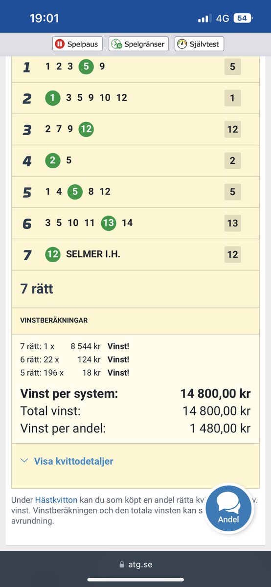 Fin lapp av @o_pettersson_ med lite input av <a href="/sebbeohlsson/">Sebastian Ohlsson</a> när V75 avgjordes från Umåker! 7 är 7! Fokus mot V75 Solvalla imorgon 😍🎄🎅🏼 

Häng på då igen! atg.se/gotthornan/spe…