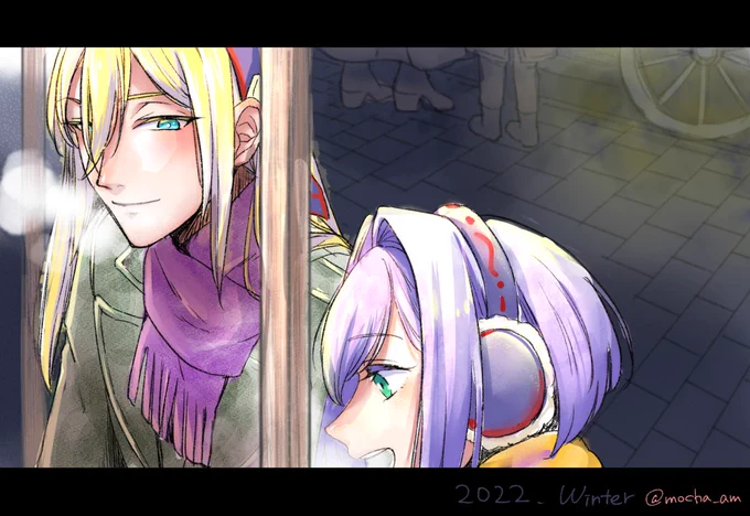 #mocha_am夢絵#〆ギド夢夢主有り/メギド/バルバトス夢バルバトスさんとはクリスマスはお買い物しておうちに送ってもらってとても健全なデートになる。なんで!? 