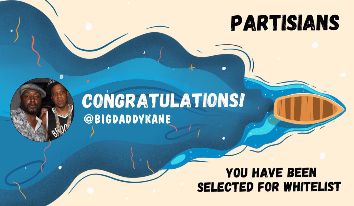 Thanks <a href="/bigdaddykane/">Dark Gable</a> for the follow! We're bumping some old school rap to celebrate 👊

You're pre-approved ⁦<a href="/PartisiansNFT/">PartisiansNFT</a> Whitelist!🚀

Let's talk biz + get you on the new <a href="/PartisiansNFT/">PartisiansNFT</a> Marketplace + Launchpad with features like live streaming, tipping,+earning! #lasereyes 👀