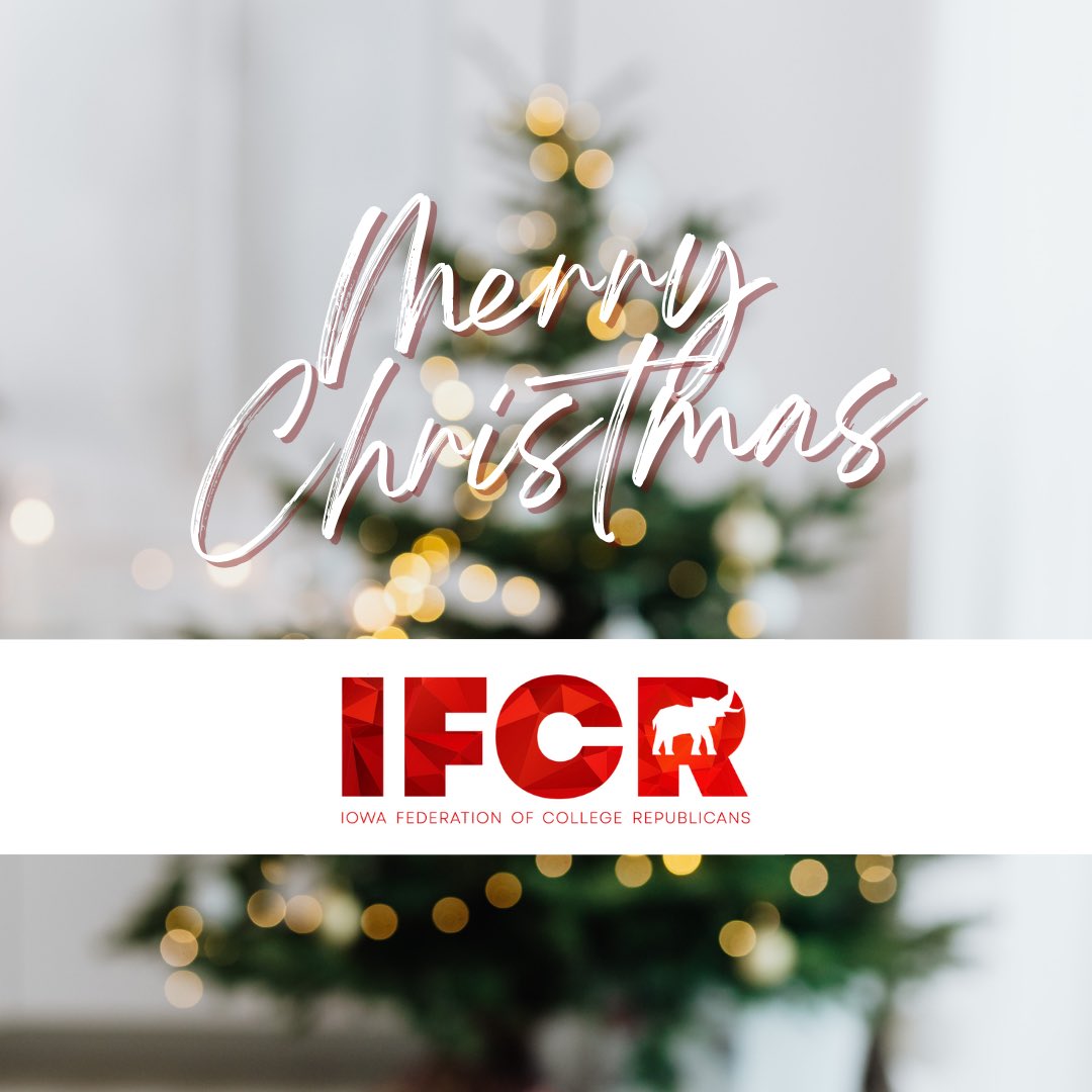 officialifcr's tweet photo. Merry Christmas and Happy Holidays from the Iowa Federation of College Republicans! https://t.co/zMCXOG4hu4