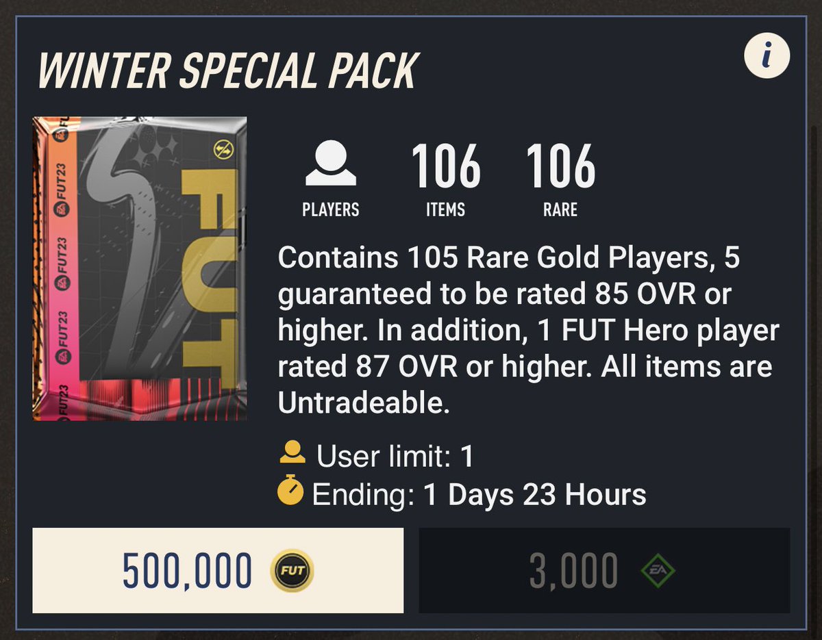 Who wants #FIFA23 points to open the 500k pack? Sending points to some of you who Like & Retweet this tweet 🎁 Drop a follow so I can DM you ❄️