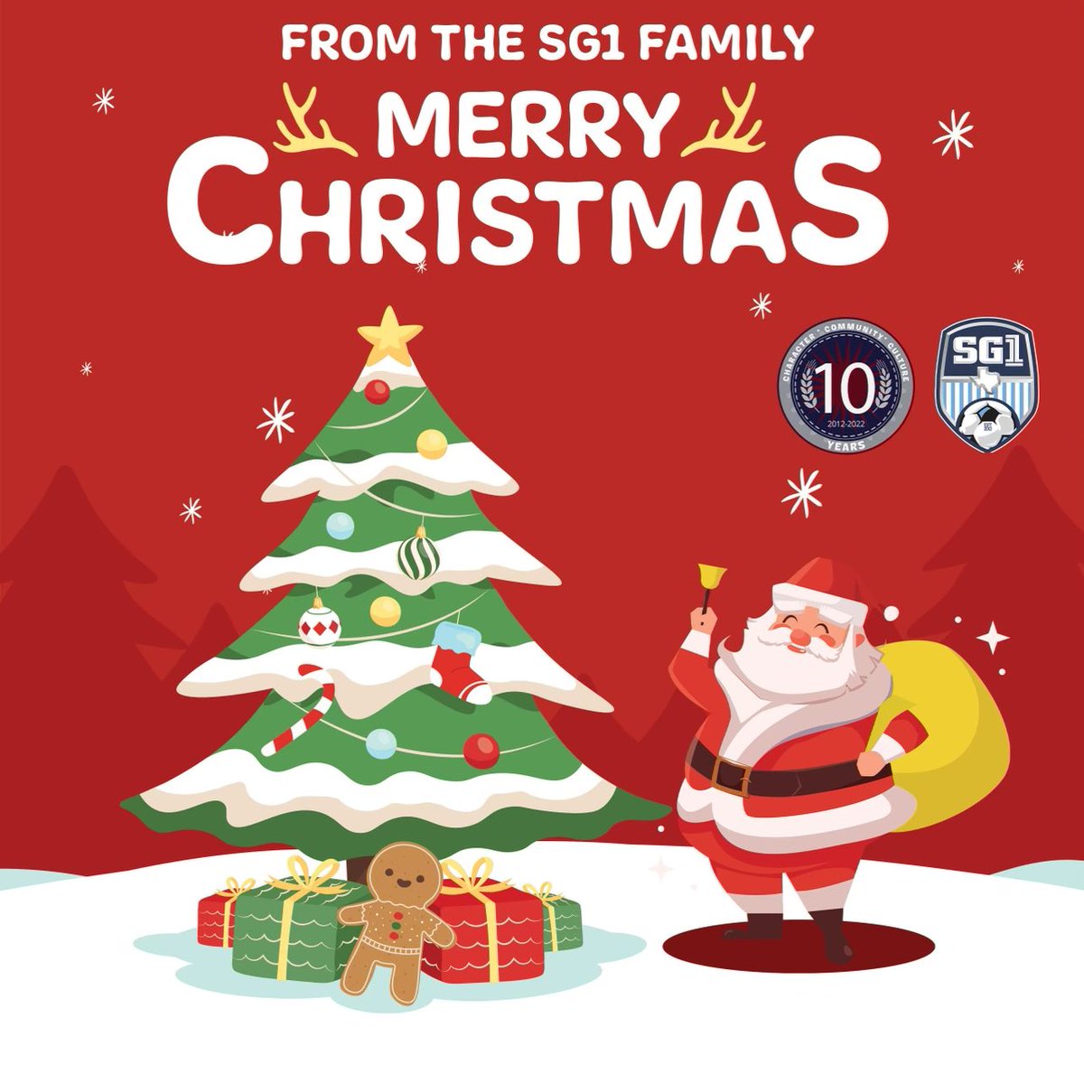 From our #sg1family to yours, Merry Christmas!🎄🎁
.
.
.
.
@MamboSeafood @AudiOfficial @TheFederalGrill @SnowdropCC @Katy_ISC #sg1soccer #soccer #holidays #Christmas #MerryChristmas