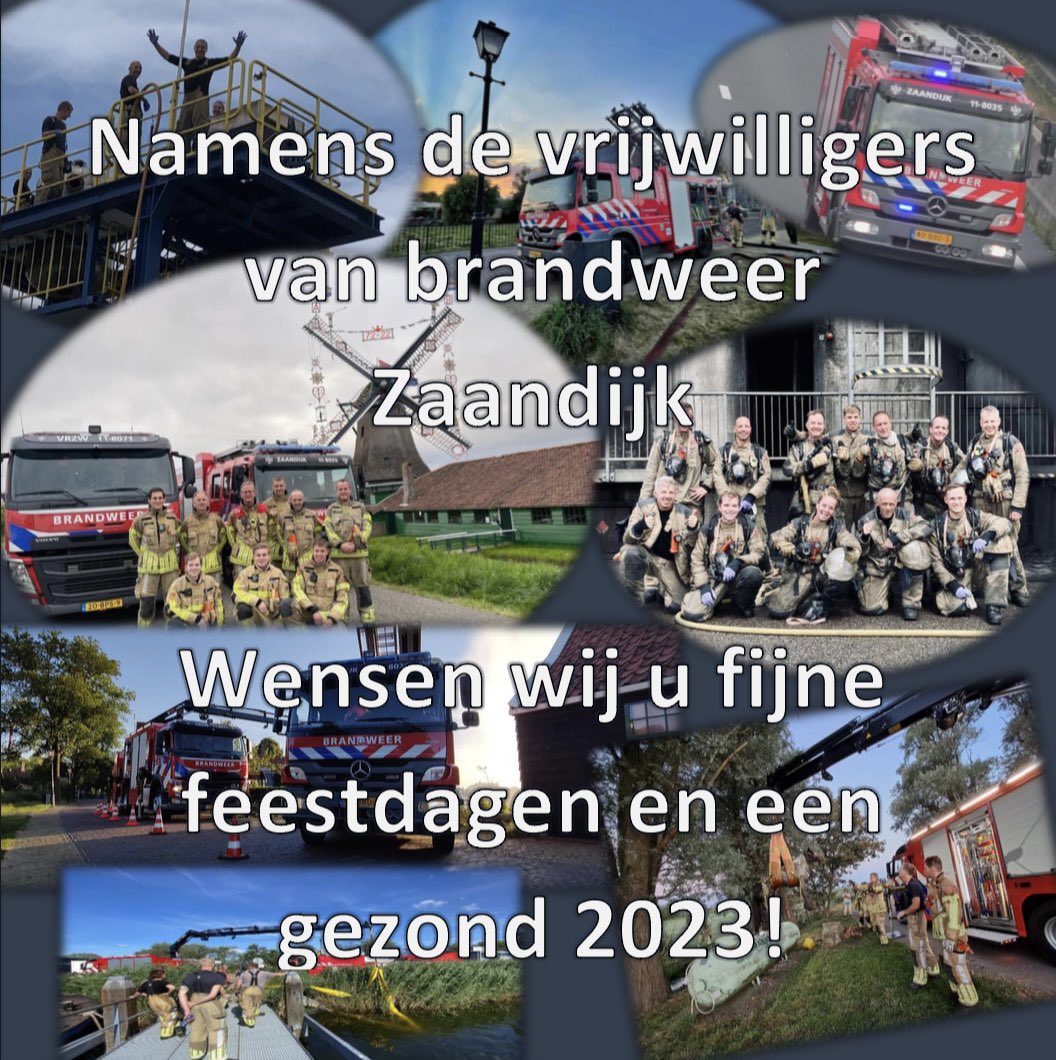 Namens de vrijwilligers van brandweer Zaandijk wensen wij u fijne feestdagen en een gezond en veilig 2023! 🎄🚒