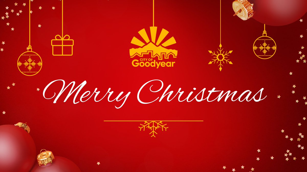 GoodyearAZGov's tweet photo. Merry Christmas! We wish you a safe and happy holiday!
#cityofgoodyear #goodyearaz #goodyearlife https://t.co/m759bsyGFg