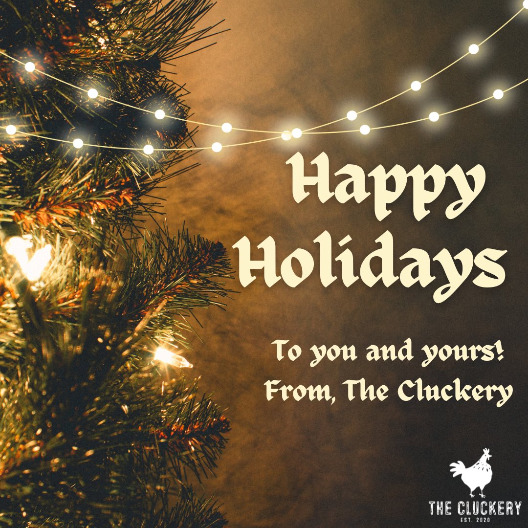the_cluckery's tweet photo. Hug those you love dear and spread that holiday cheer! Special thank you to each and every one of our amazing customers! 🎄🎇 https://t.co/p4gdc0AdLH
