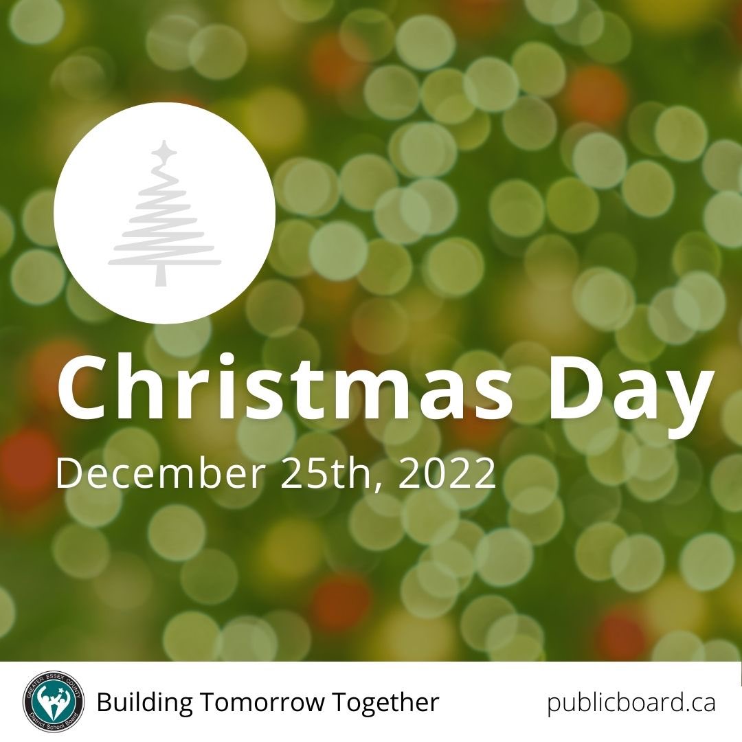 Merry Christmas to all GECDSB staff, students and community members who are celebrating today. May this day bring happiness and joy to you and your loved ones. 🎄