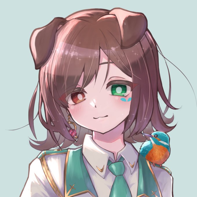 アイコン依頼 描かせていただきました!!オッドアイが素敵な子〜! 