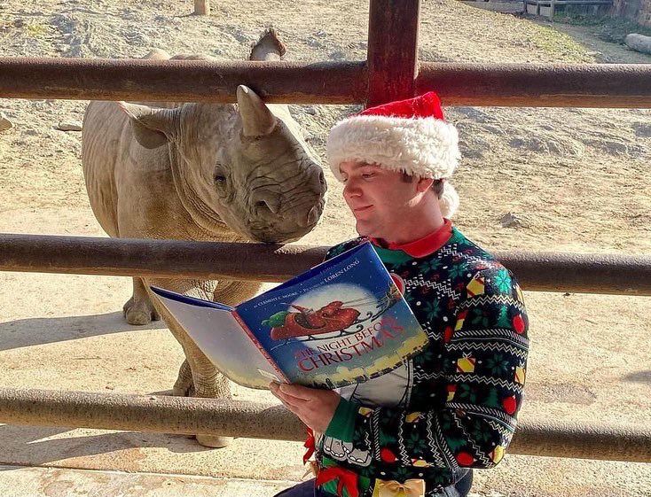 Merry Christmas from the Little Rock Zoo and Kevin the rhino! Join us tomorrow as the zoo reopens for daily admission and for GloWILD.