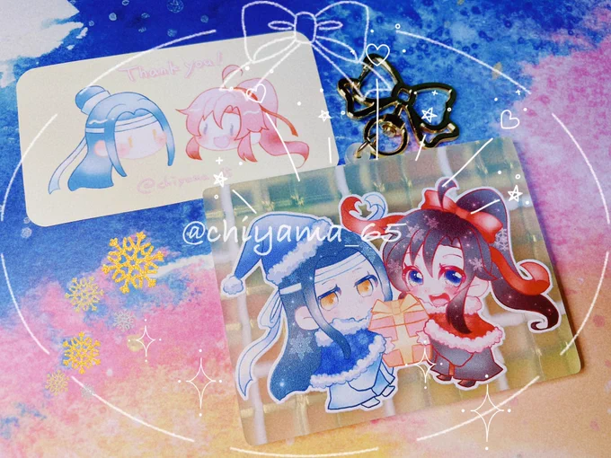 ちやさん()のクリスマス忘羨アクキーをお迎えしました!このチェックのアクリルをプレゼントBOXに見立てるの本当に天才…忘羨の表情も可愛くてHappyな気持ちになる素敵なクリスマスプレゼントをありがとうございました 