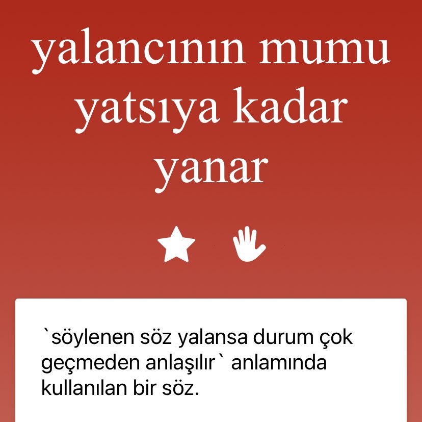 Atasözünün de manasını verdi böylece.