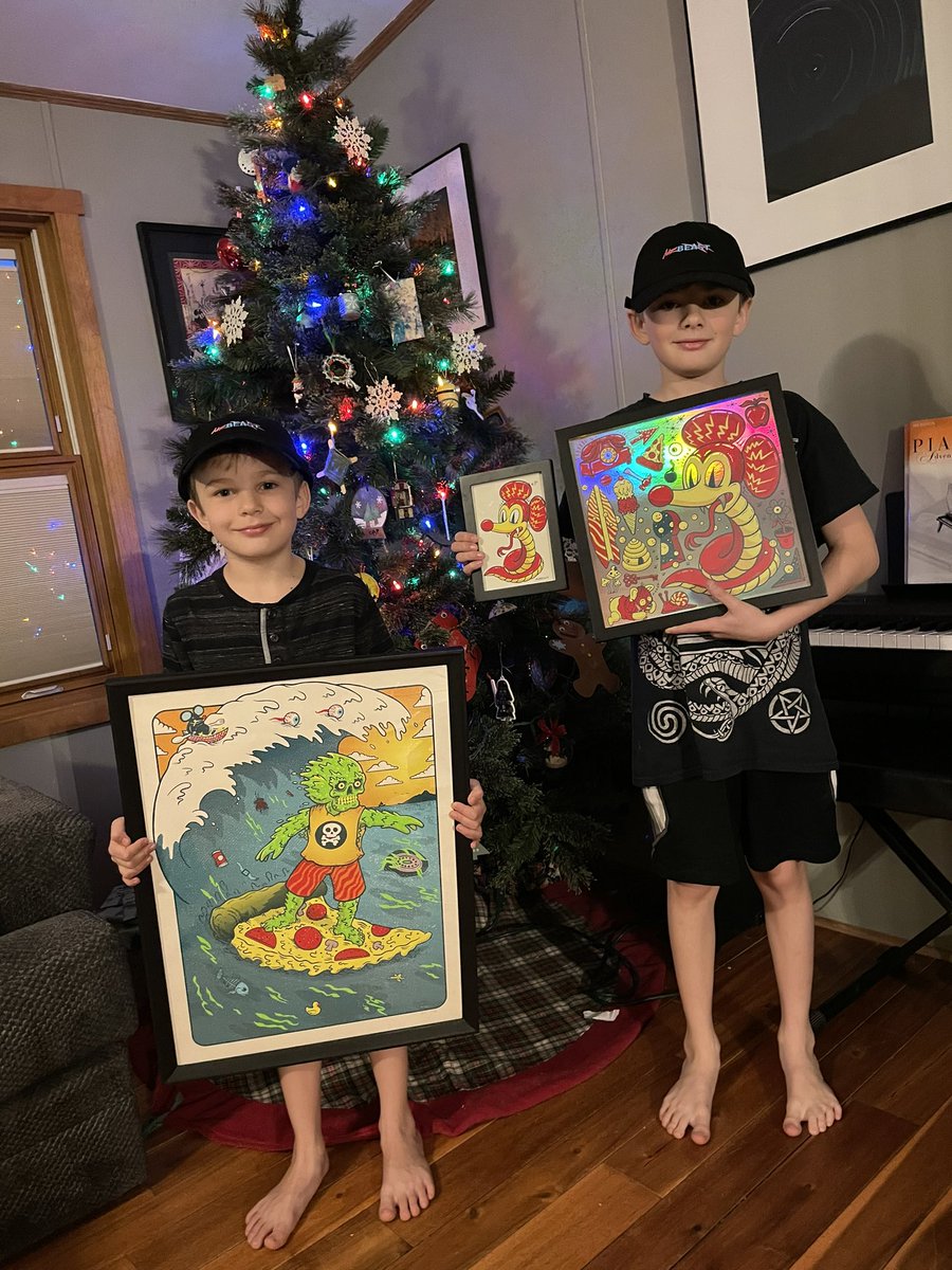 GM and happy holidays!  It makes me so happy that my kids love art. They were stoked to get these rad <a href="/mobsolete/">mobsolete</a> prints. I hope everyone has a wonderful holiday!