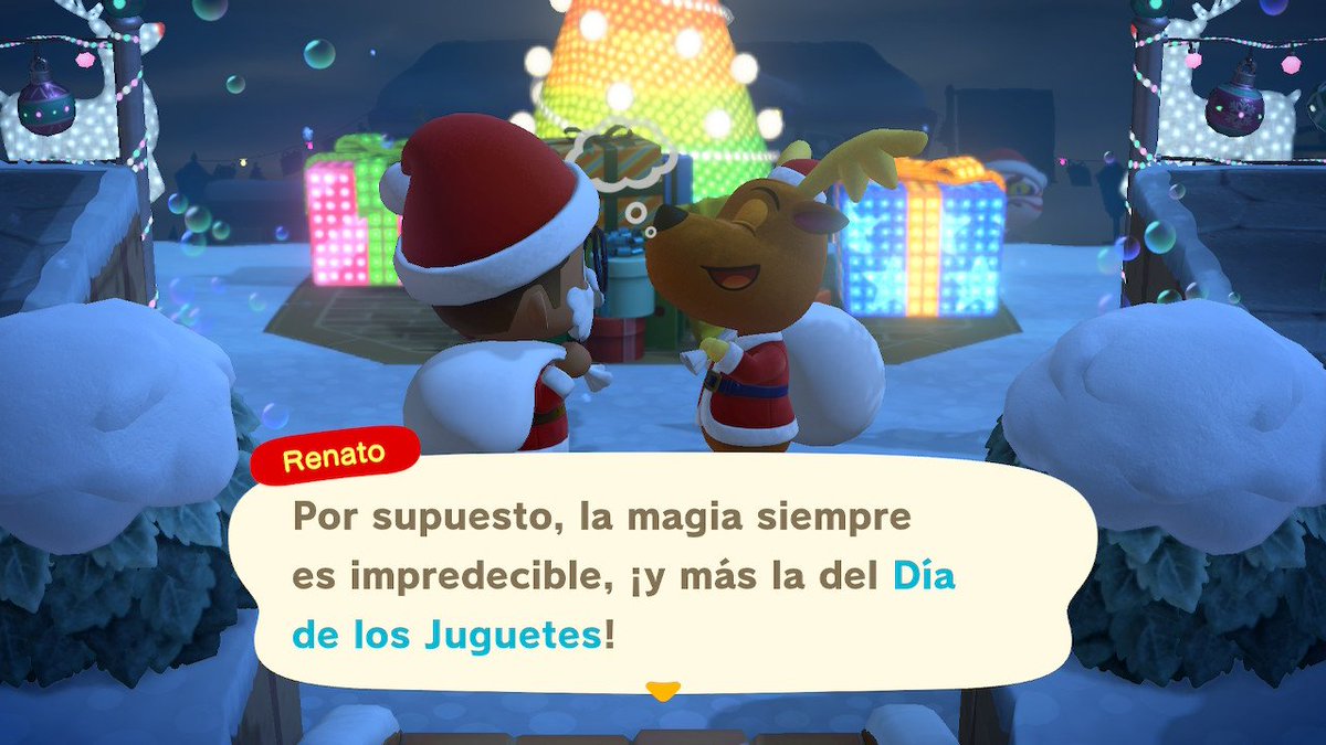 IslaToHo's tweet photo. ¡Feliz día del Juguete! Y ¡Feliz Navidad! Les desea #IslaToHo. Así pasamos la Nochebuena, entre regalos y emociones. #ACNH #AnimalCrossingNewHorizons #AnimalCrossing #IslaToHo #NintendoSwitch https://t.co/GNPqz69Grm
