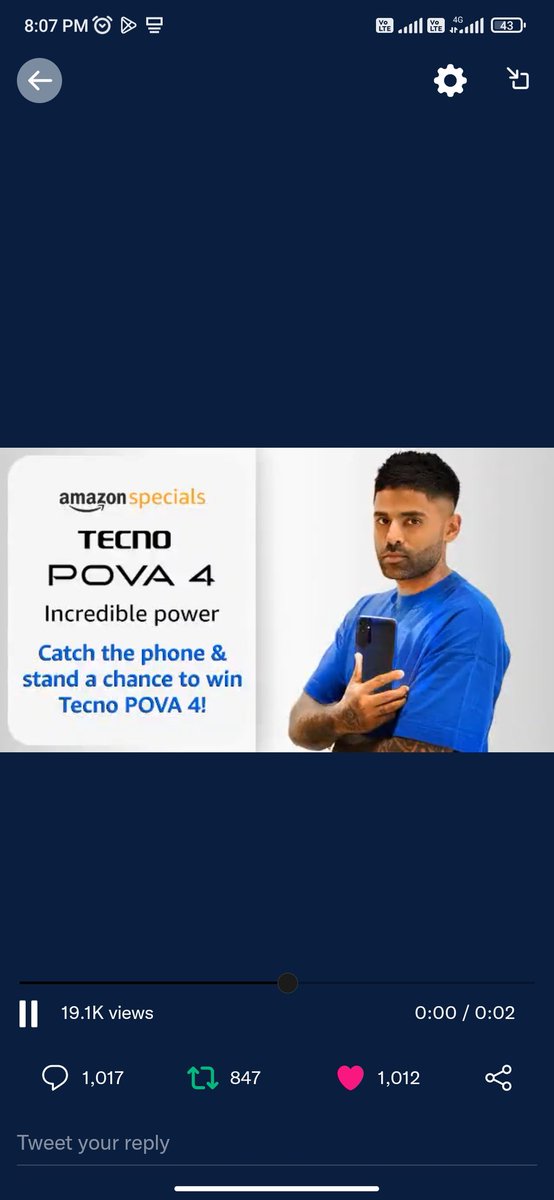 RajLilawat03's tweet photo. @amazonIN Perfect catch done dear @amazonIN 😍
#TECNO #TECNOMobile #POVA4 #IncrediblePower #DareToHustle #Contest
Tag-
@nahaalsaleem
@SunilKu14602417
@ankusaraswat14
@Praveen42485292
Wish to win 🥰 https://t.co/irlvwzMJZW