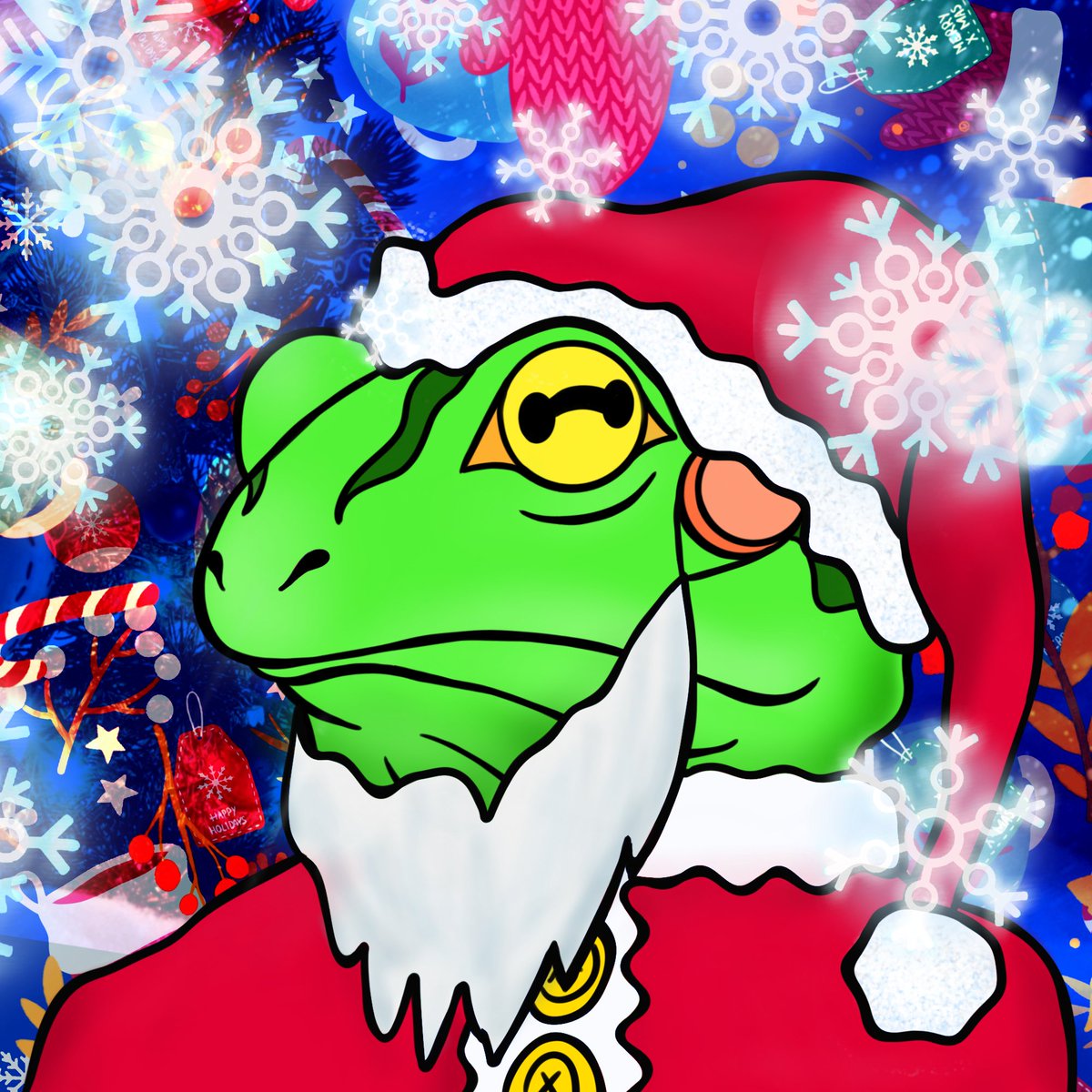 Ho ho ho! 🎅🐸

Merry Xmas and happy holidays fam &amp;  frenz 🎄🥂🎁
Best wishes to you and your loved ones 💕

#NFTProject #FrogzEmpire #Xmas #holidays #NFTCommunity