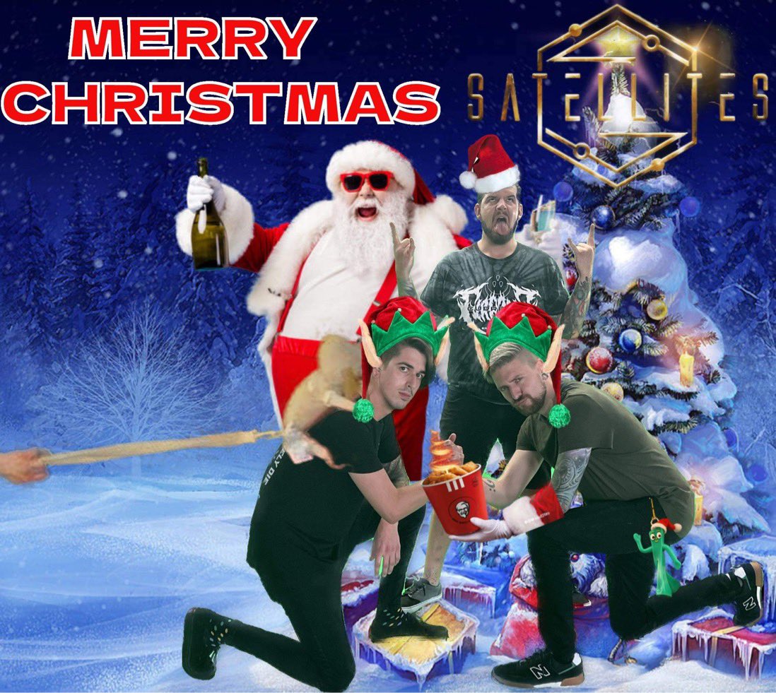 SatsOfficialUS's tweet photo. Merry Christmas and happy holidays from your favorite meme-core band!!! Next year will be a busy one for us 😎 https://t.co/SaPYxLdJXQ