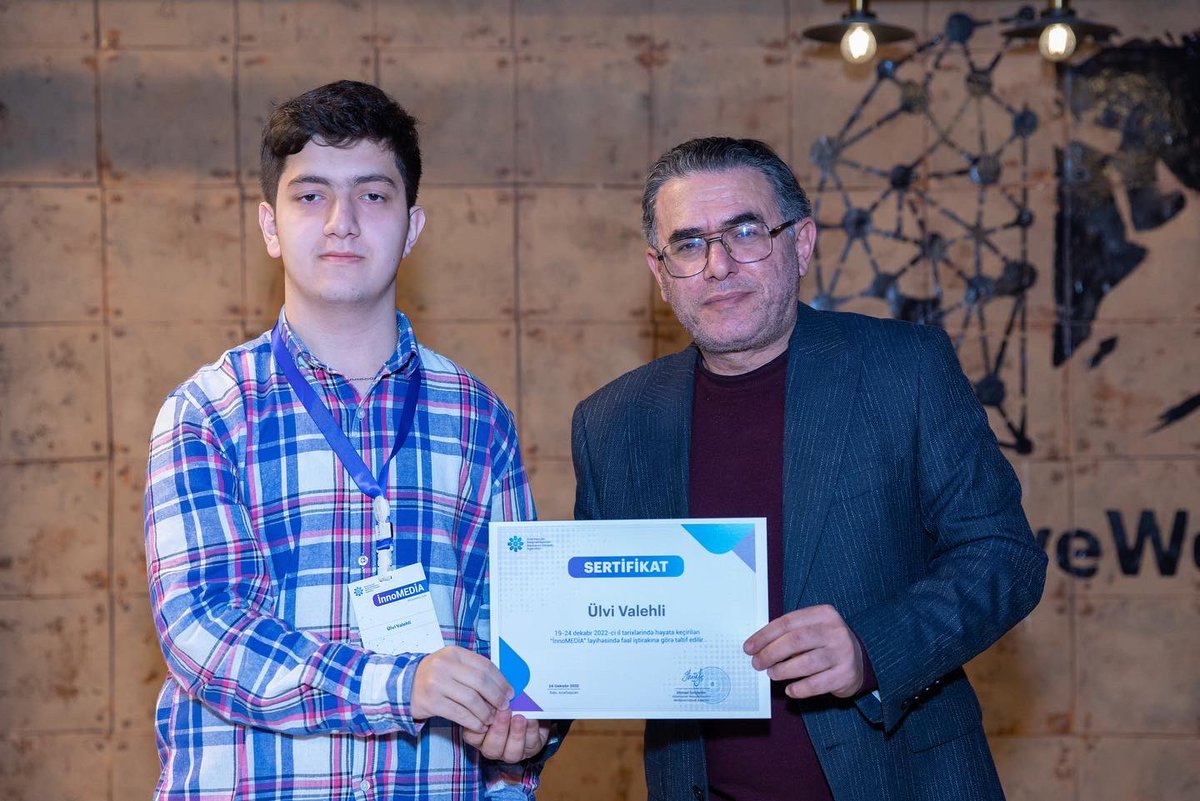 MediaGovAz's tweet photo. The closing ceremony of the #InnoMEDIA project, organised by the Media Development Agency on December 19-24, 2022, was held. #Training participants were presented with certificates. #MEDIA https://t.co/DfDjCaZGPv