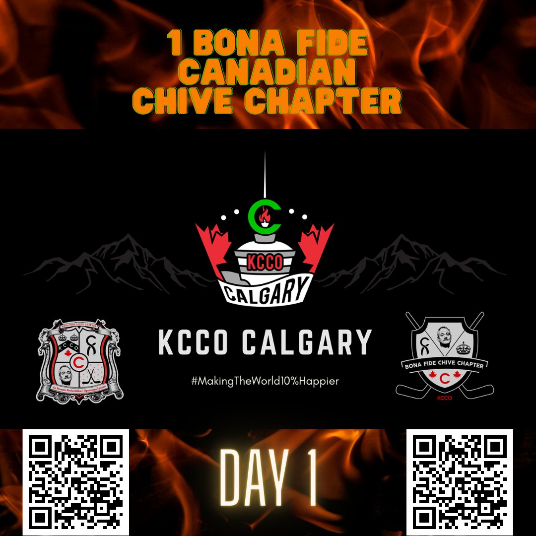 KCCOCalgary's tweet photo. 1 BONA FIDE CANADIAN CHIVE CHAPTER
Now scan the QR Code and and click the contest link and enter your answers.
Winner will be announced January 2023!
.
#KCCOCalgary #KCCO #ChiveNation #ChiveCharities #ChiveEverywhere #ChiveOn #Giveaway #Contest #12DaysOfChivemas #Day1 #BonaFide https://t.co/UFPnMnYKxt