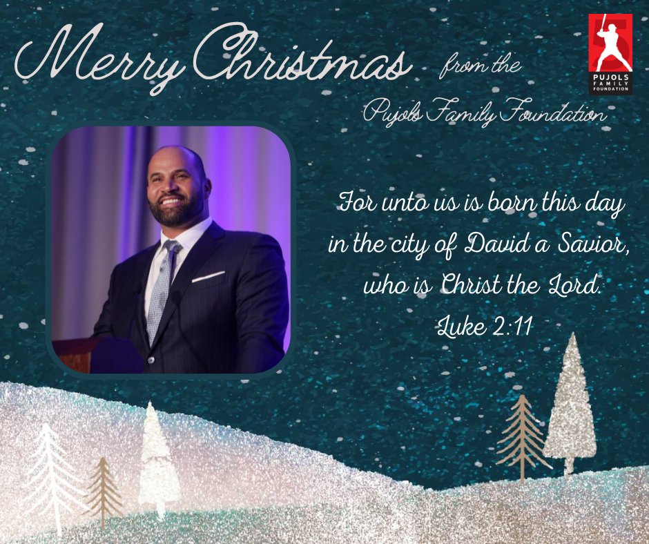 pujolsfound's tweet photo. Merry Christmas from the Pujols Family Foundation!! 🎄❤️ https://t.co/O0NkBliIFC