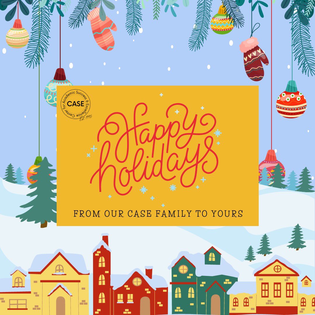 Happy Holidays from CASE to you! We hope your break is well and that you’re enjoying it! #WeAreCASE #mizzou #HappyHolidays #winter #holidays