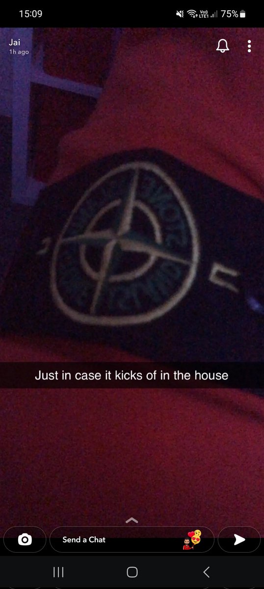 Hertz_1874's tweet photo. Bought the wee man a Stone Island jumper and it's clearly went to his heed by what he is posting on Snapchat https://t.co/15yucCIPHl