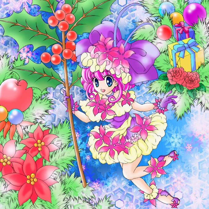 「クリスマスの絵色違い」ブログ書きました昔描いたイラストですが紫色の衣装の方は昔のアイドルっぽいデザインで描きました魔法少女アイドルみたいな設定色を変えているバージョンもあり 背景は白黒も用意してましたねクリスマス#魔法少女#服#漫画#イラスト 