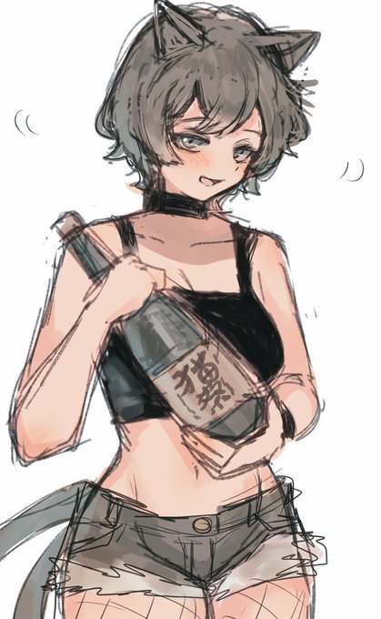 Wip)猫蔡を大事そうに持つモモ 