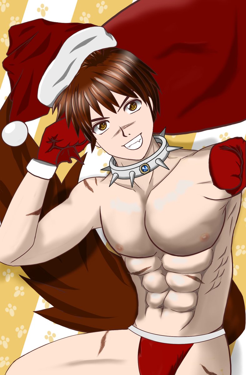MylesLittleWolf's tweet photo. Santa Claus!? No, it's Santa GARU and Santa  KARU!
Have a great Christmas!

遲來的聖誕可爾&amp;凱爾祝大家有個美好的聖誕假期！

#新世界狂歡 #可爾 #凱爾
#NUCarnival #GARU #KARU
#NUカーニバル #ガル #カイル
#BL #Yaoi https://t.co/oR4WFFoMxG