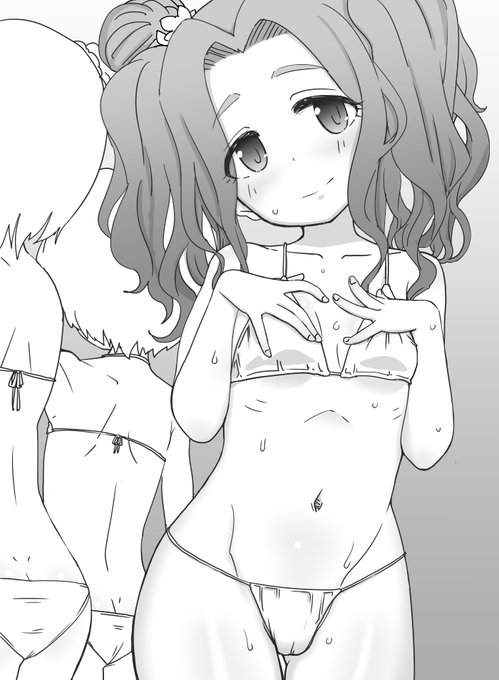 ファンボックスに『日下部若葉さんと美由紀ちゃんと薫ちゃんの3人の水着グラビア撮影(若葉さんメイン)』リクエストが来たので正義の心で描きました 