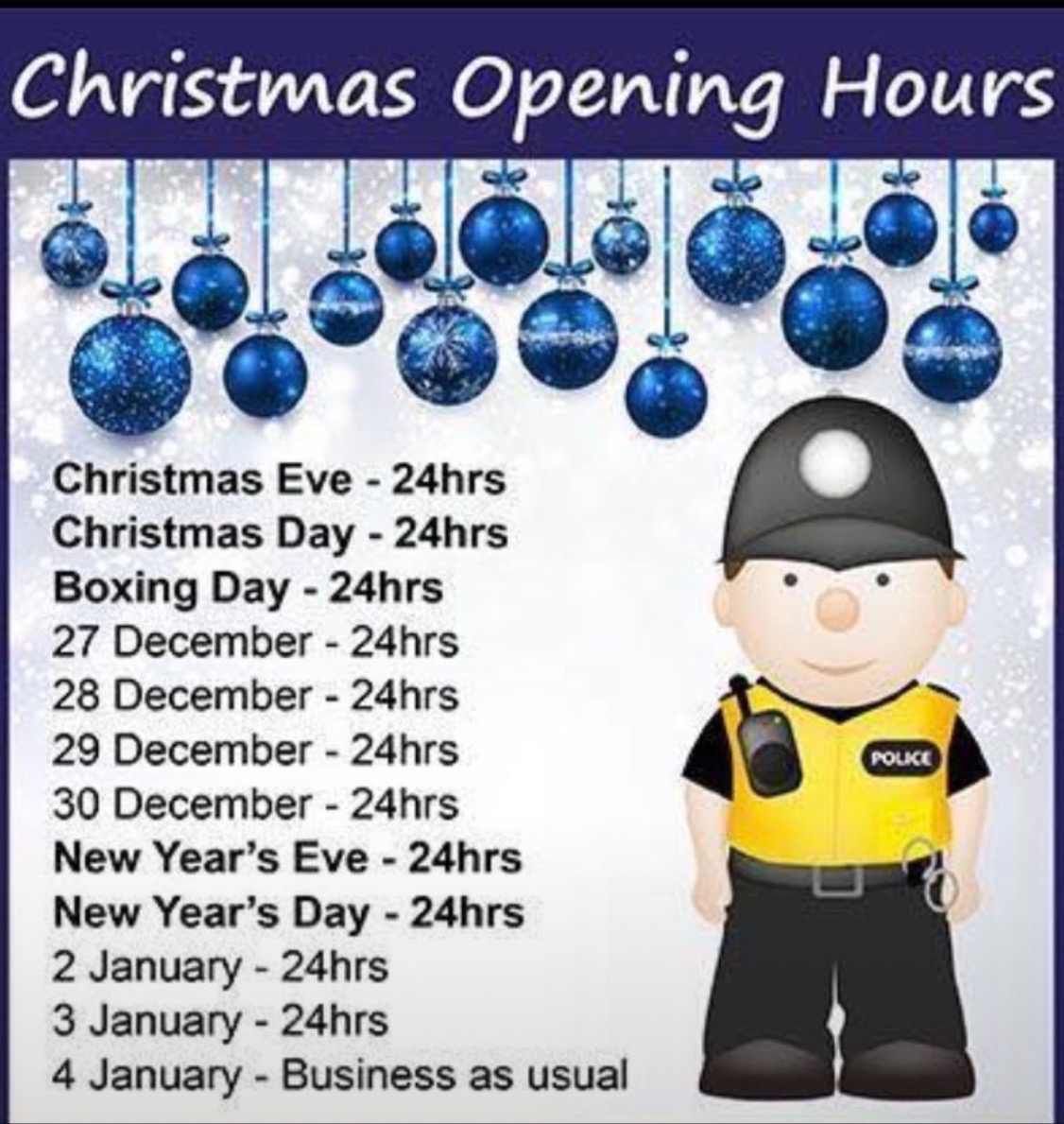 Visited <a href="/MPSSutton/">South Area - Sutton MPS</a> &amp; <a href="/MPSCroydon/">South Area - Croydon MPS</a> this morning to wish all the officers Merry Xmas. Had stark reminder of the realities of policing. The officers had already dealt with RTC involving a cyclist with horrific injuries &amp; tragically 4 x sudden deaths. Policing never stops #proud