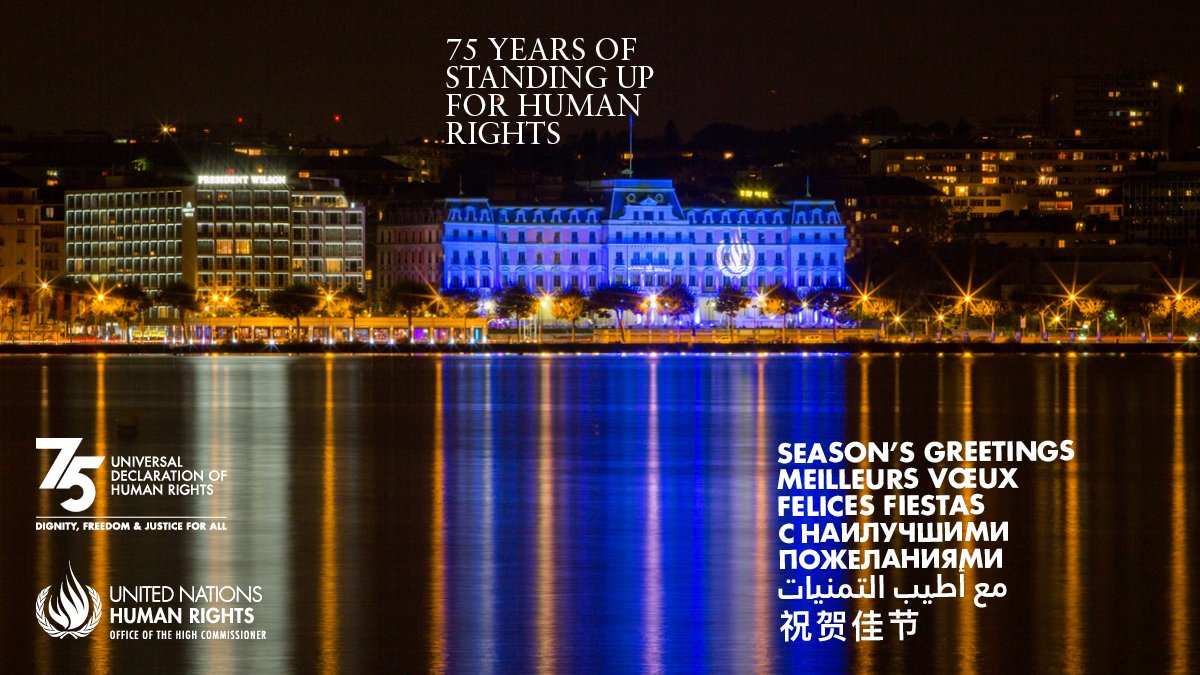UNHumanRights's tweet photo. Wishing everyone a happy holiday season and a healthy new year.

#StandUp4HumanRights #UDHR75 https://t.co/YvH5NtJNbT