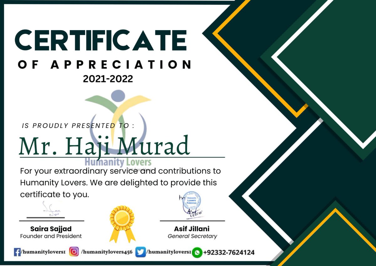 Humanitylovers1's tweet photo. #Humanitylovers #humanitylover #humanity #appreciationpost #Appreciations #certificate #love #humanrights #development #ngo #Pakistan https://t.co/RGCvoYav1W