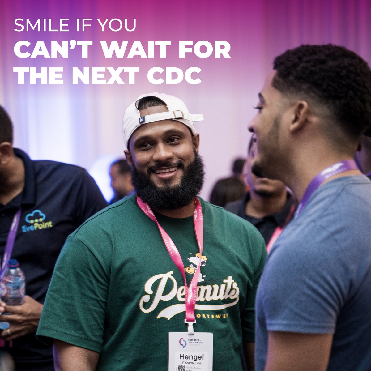 Smiling ear to ear! 🤩 Can't wait for the next Caribbean Developers Conference event! 🌴 Who else is waiting for the dates? 🤗 #CaribbeanDevConf #CDC2022