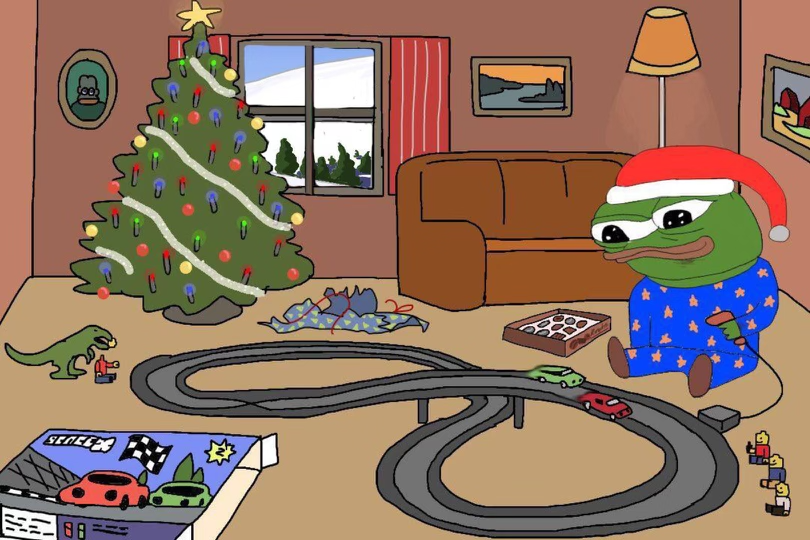 PepeDirectory's tweet image. Merry Christmas - let&apos;s get cooooooozy today