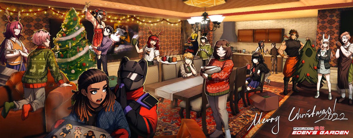 ProjEdensGarden's tweet photo. Merry Christmas! The entire cast seems to be busy prepping for the holidays ⛄️

#EdensGardenGame #EdensGardenCH0 

Art by:
@NGreentail , @Tako0mari (model and texture), @Sera_phiel, @nansozu, @handsometimr , Ethan.K, @Tearii__ https://t.co/2KMy9wVfsI