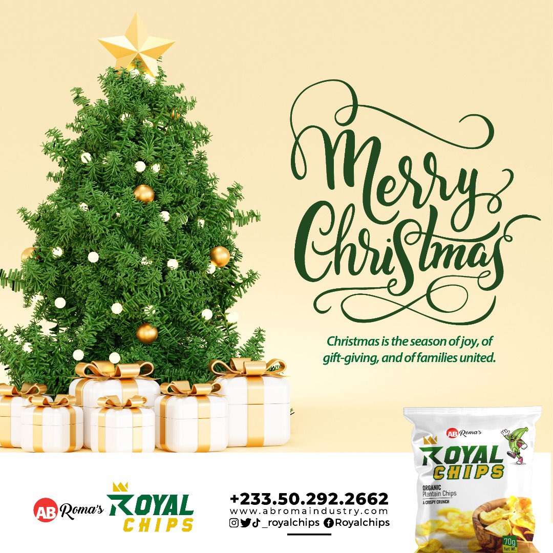 _royalchips's tweet image. Merry Christmas to you all
#ghanafoodie #ghanafoodnetwork #eathealthy #chips #crunchysnacky #foodporn #goodvibes #foodie #snackright #immunebooster
