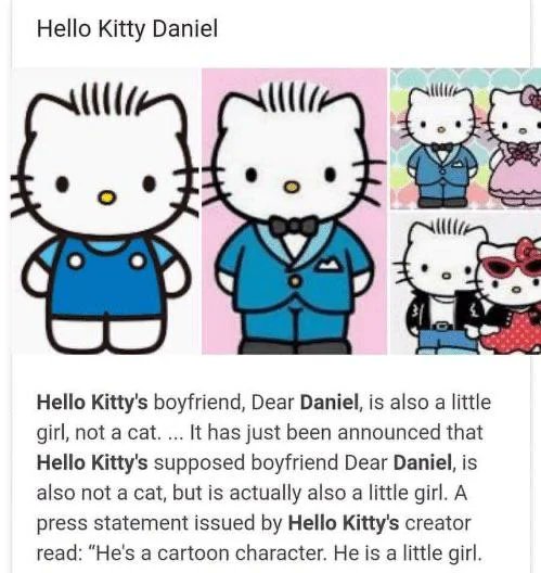 thinking about the gay lore of hello kitty and dear Daniel