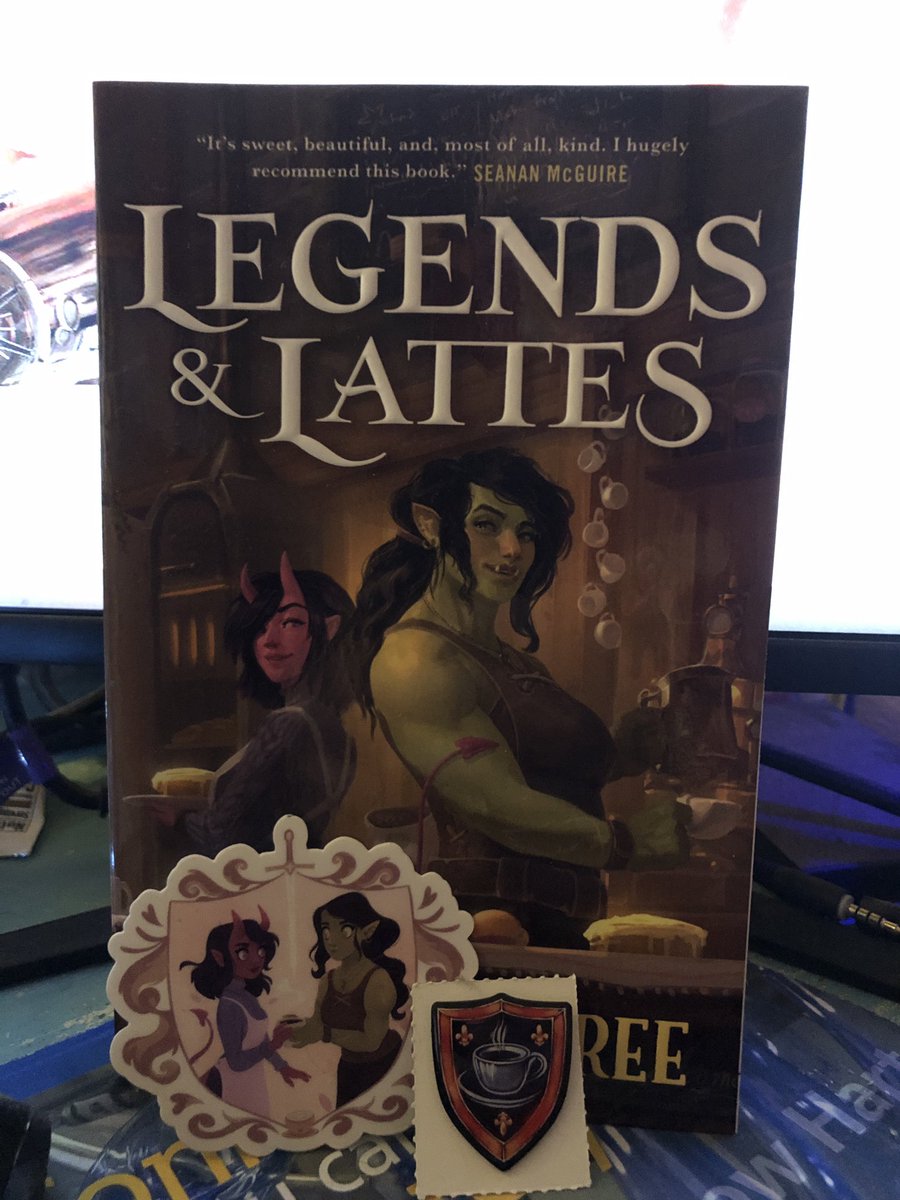 ConManEd's tweet image. I was sad when I missed @TravisBaldree signing #LegendsAndLattes at Auntie’s books. My Christmas surprise was grand this morning!