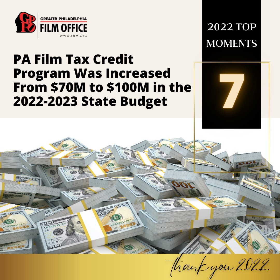 In July, the PA Film Tax Credit program was increased to $100M in the 2022-23 State budget. Keeping the PA Film tax credit competitive is a key part to attracting new projects into southeast PA. 

aaaa.org/pennsylvania-e…