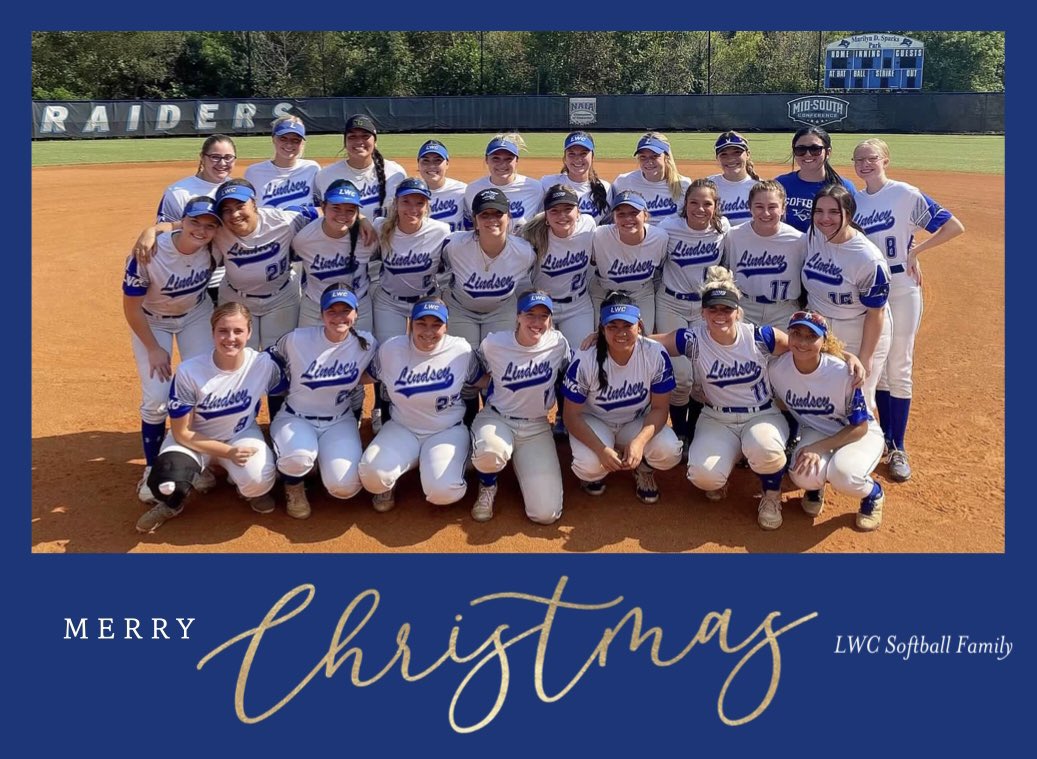 Merry Christmas from Lindsey Wilson College Softball! 💙🎄