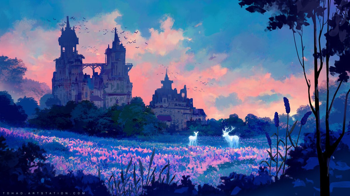 scenery outdoors sky tree no humans cloud castle  illustration images