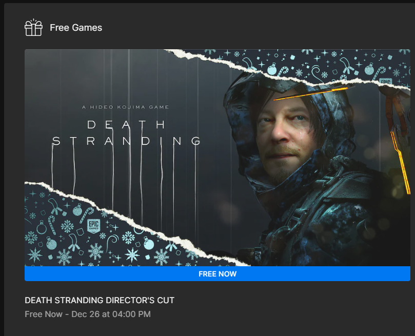 TheMelodicNight's tweet photo. Well which is it Epic? Free or paid? ๐
#DeathStrandingFree #DeathStranding https://t.co/Rjwhj3HYNR