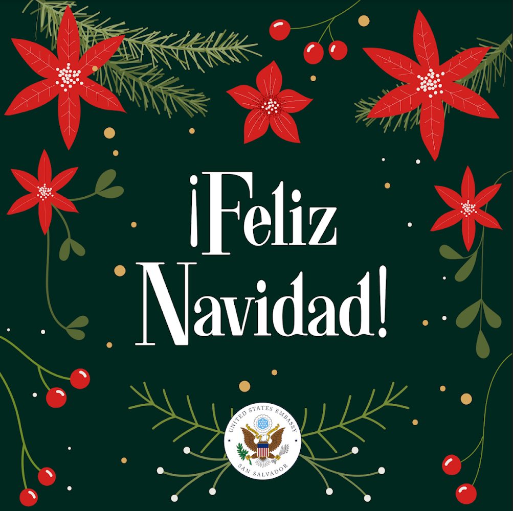 ¡En el Día de Navidad, les envío mis mejores deseos de amor, paz y prosperidad a todos los salvadoreños!