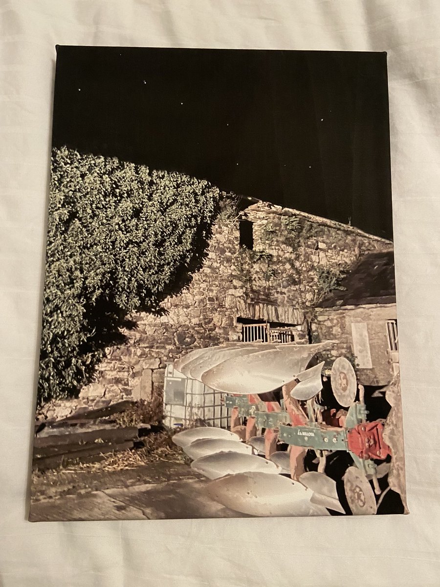 What a nice Christmas surprise to get gifted this photo printed on canvas today. I said earlier in the year when I posted it here it was probably my favourite ag photo I’ve taken. The plough in the stars and the plough in the yard, an amazing coincidence. Thanks <a href="/KieranConnery/">Kieran Connery</a>